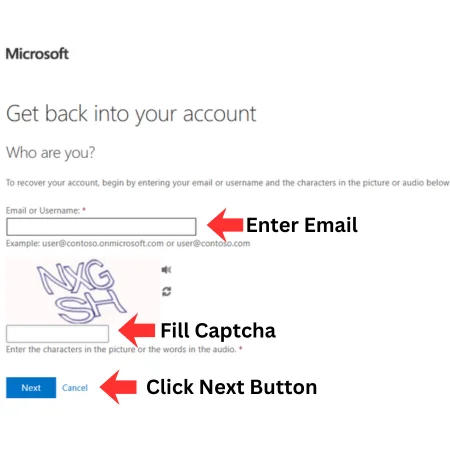 MySainsburys reset password form field showing where to enter details